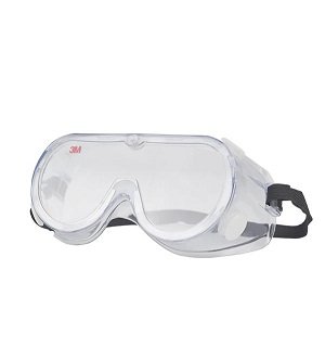 3M 1621 แว่นตาป้องกันสารเคมี สายดำ